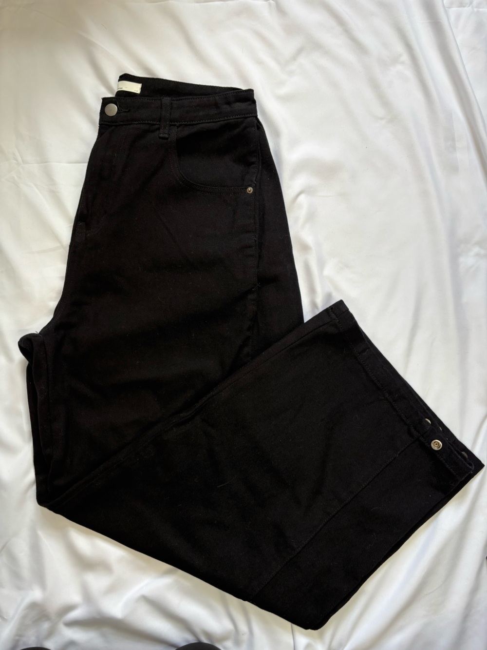 OAK + FORT Black Ultra Wide-Leg Jeans